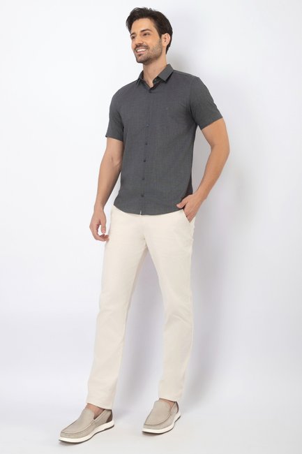 01 camisa manga curta slim chambray zaiko