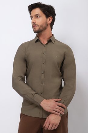 02 camisa manga longa texturizada verde militar zaiko
