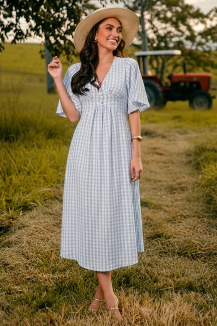 05 vestido midi xadrez feminino zaiko