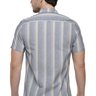 06 camisa social masculina slim listrada manga curta zaiko