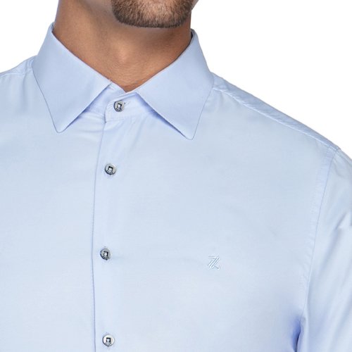 Camisa Social Masculina Slim Maquinetada Manga Longa - Zaiko