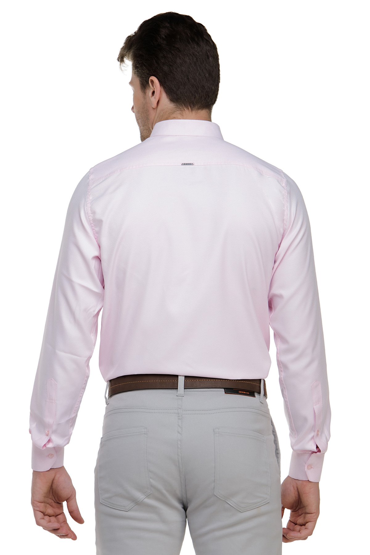 Camisa Social Masculina Slim Tricoline Maquinetada Manga Longa - Zaiko