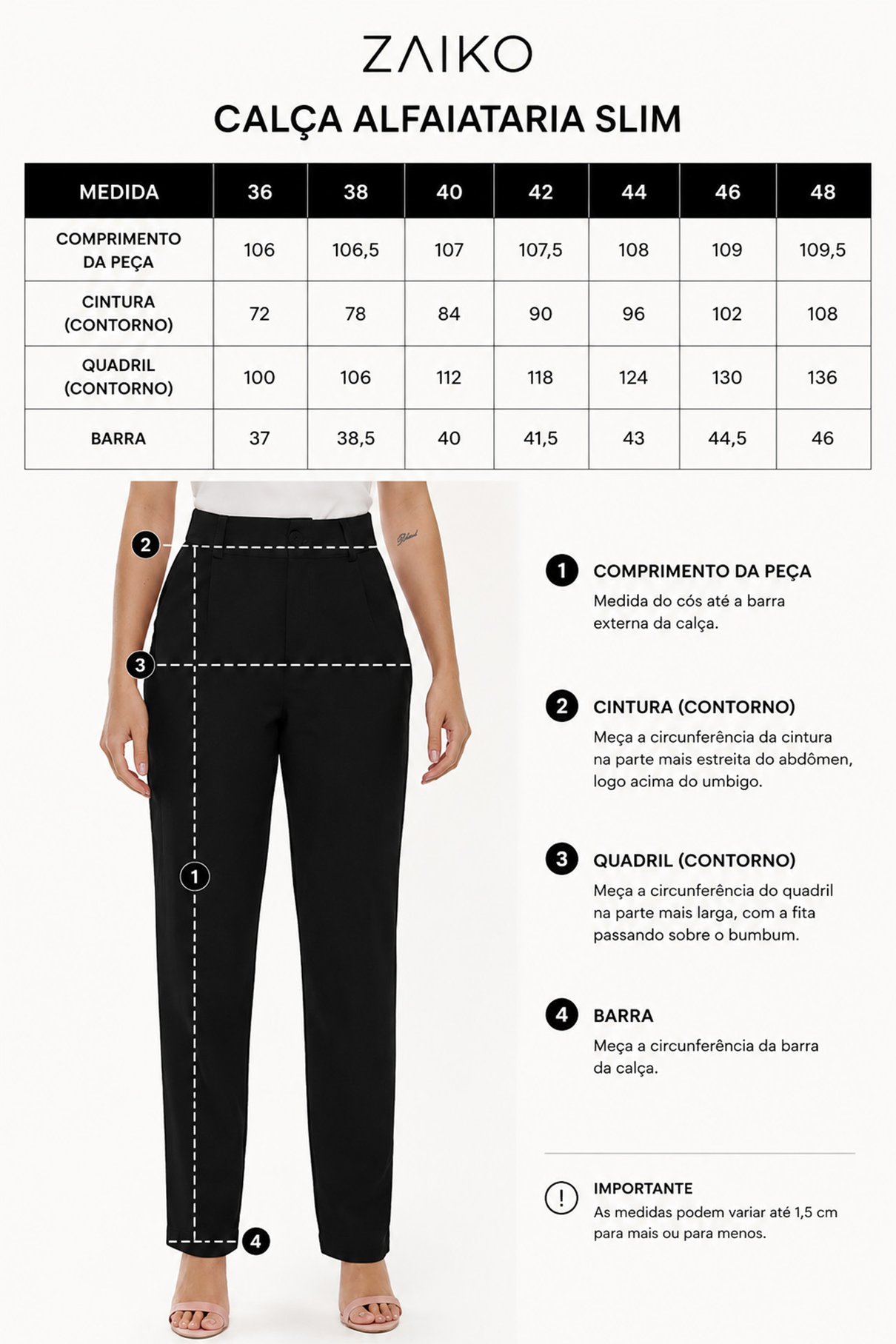 10 calca alfaiataria slim opala feminina zaiko
